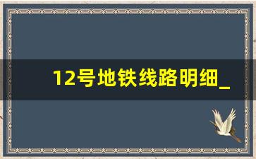 12号地铁线路明细_上海地铁12号线路图 最新